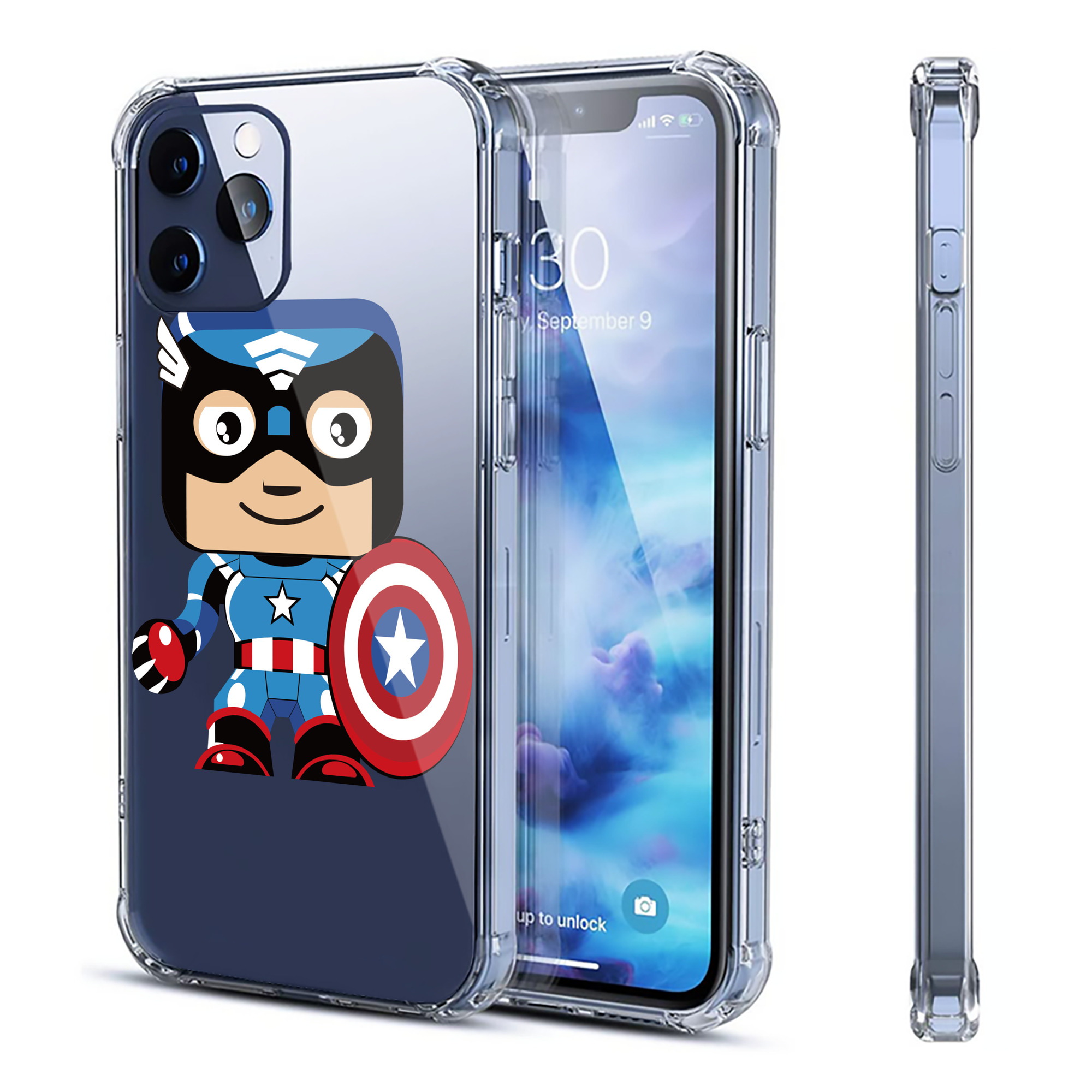 （画像用） アベンジャーズ The Avengers 【iPhone 12シリーズ対応】透明スマホケース（クリアソフトケース）